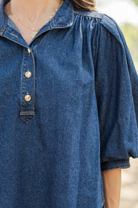 Hidden Haven Blue Denim Blouse