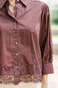 Good Find Brown Lace Blouse