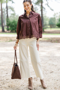 Good Find Brown Lace Blouse