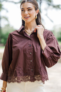 Good Find Brown Lace Blouse