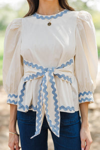 Little By Little Cream Ric Rac Blouse