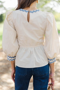 Little By Little Cream Ric Rac Blouse