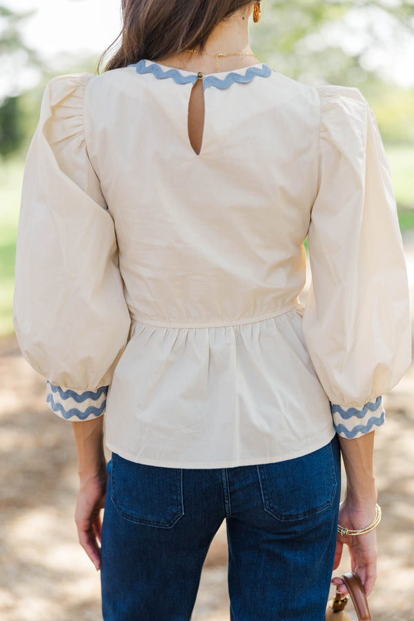 Little By Little Cream Ric Rac Blouse