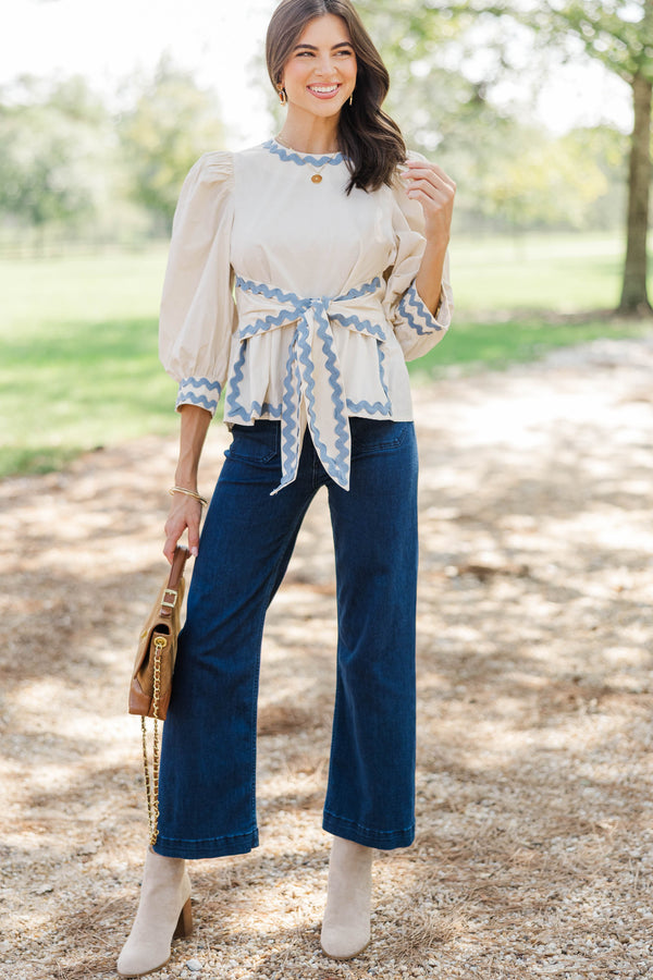 Little By Little Cream Ric Rac Blouse