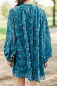 Life Well Loved Teal Textured Dress