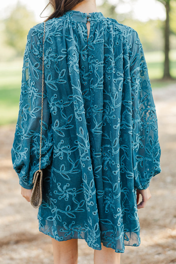 Life Well Loved Teal Textured Dress