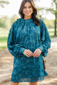 Life Well Loved Teal Textured Dress