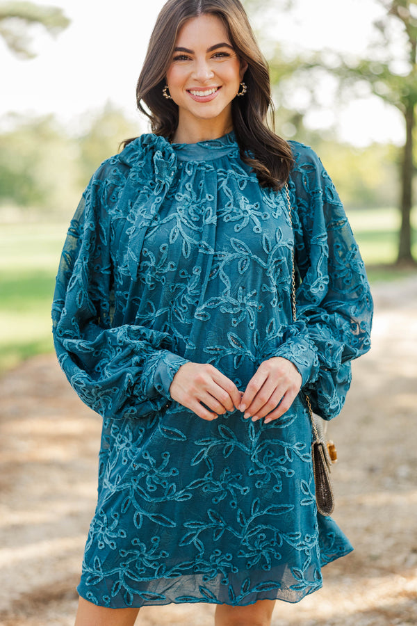 Life Well Loved Teal Textured Dress