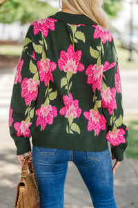 Hidden Joy Emerald Floral Sweater