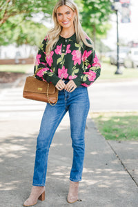 Hidden Joy Emerald Floral Sweater