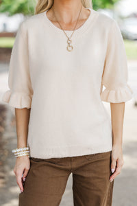 Gathered With Love White Ruffle Sweater