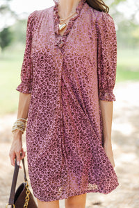 Flourish & Bloom Burgundy Floral Velvet Dress