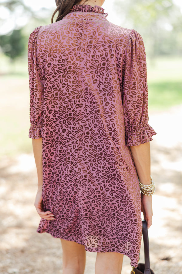 Flourish & Bloom Burgundy Floral Velvet Dress