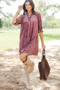 Flourish & Bloom Burgundy Floral Velvet Dress