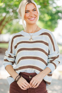 Chosen With Care Light Blue Striped Sweater