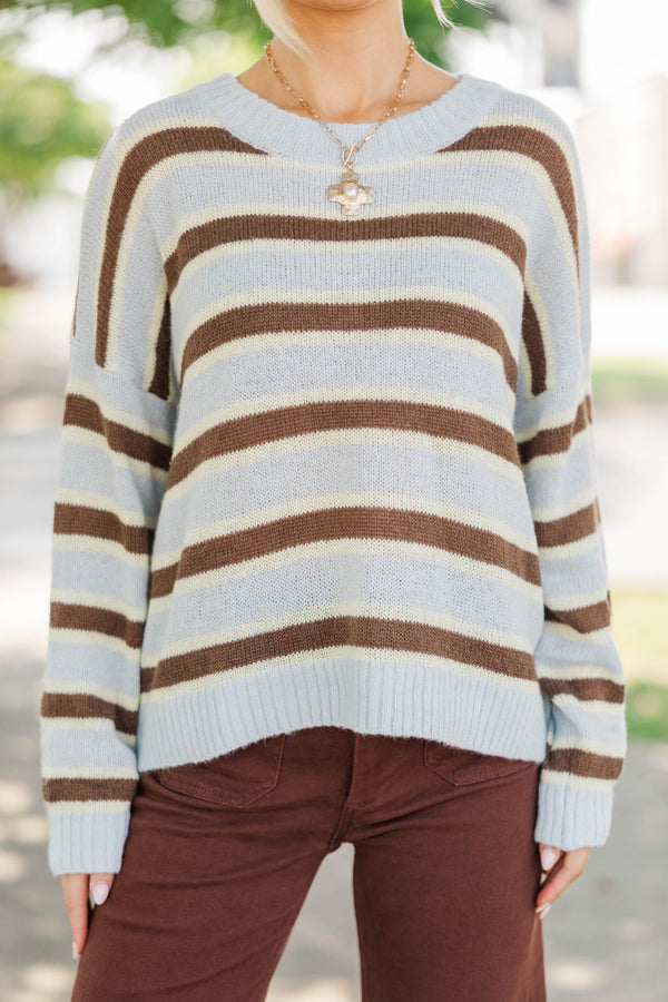 Chosen With Care Light Blue Striped Sweater