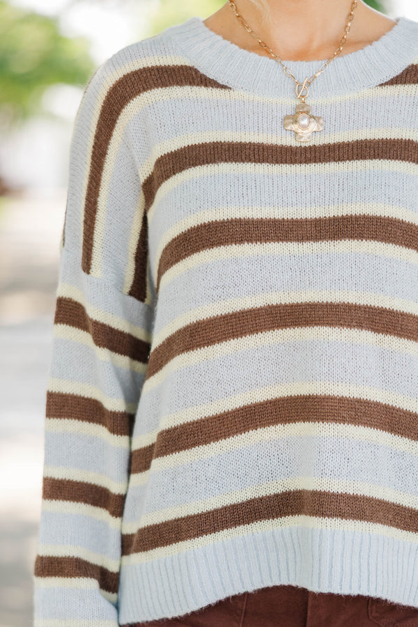 Chosen With Care Light Blue Striped Sweater