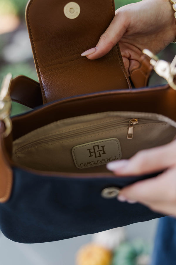In Good Hands Navy Handbag