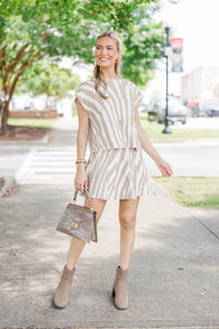 Keep Going Cream Tiger Stripe Skirt