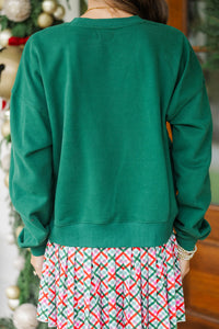 Merry Memories Emerald Embroidered Sweatshirt