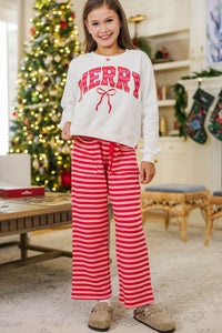 Girls: Merry Little Love White Graphic Sweatshirt