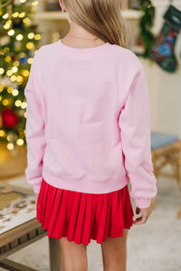 Girls: Merriest One Pink Graphic Sweatshirt
