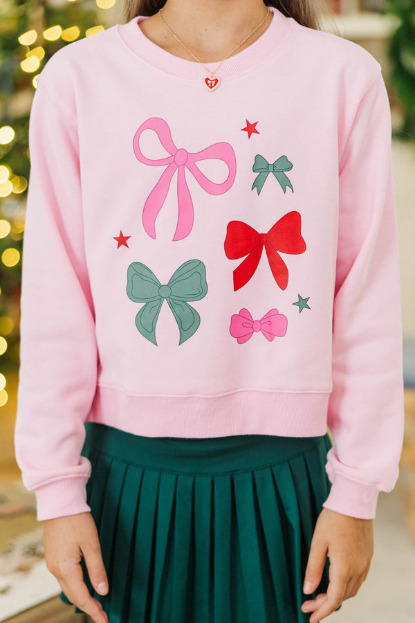 Girls: The Perfect Bow Pink Graphic Sweatshirt