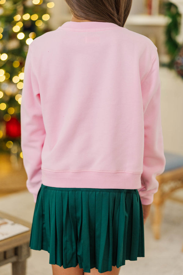 Girls: The Perfect Bow Pink Graphic Sweatshirt