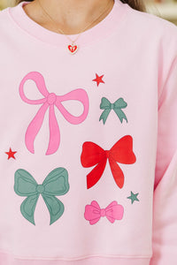 Girls: The Perfect Bow Pink Graphic Sweatshirt