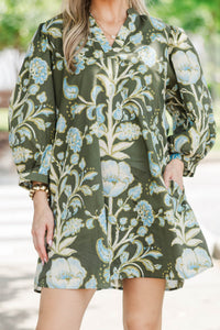 Simply The Best Olive Floral Dress