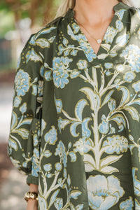 Simply The Best Olive Floral Dress