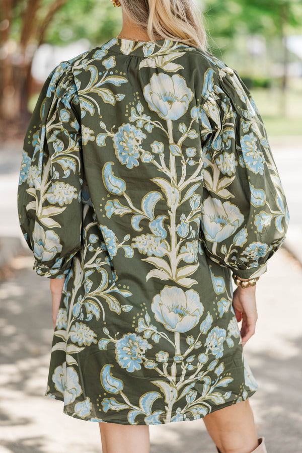 Simply The Best Olive Floral Dress