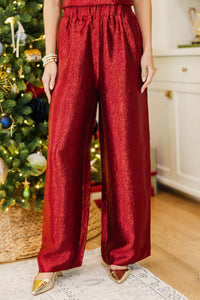 Celebrate Beautifully Burgundy Textured Pants