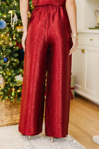 Celebrate Beautifully Burgundy Textured Pants