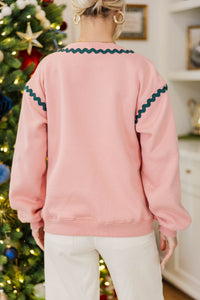 December Dreaming Pink Jolly Sweater