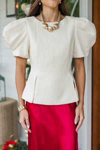 Keep Forever Cream Puff Sleeve Blouse