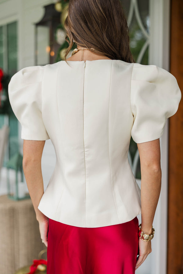 Keep Forever Cream Puff Sleeve Blouse