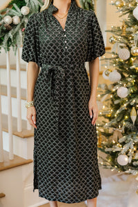 Holiday Socialite Green Velvet Midi Dress