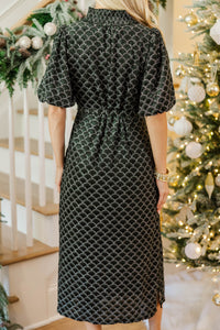 Holiday Socialite Green Velvet Midi Dress