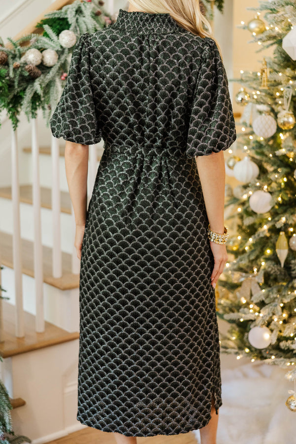 Holiday Socialite Green Velvet Midi Dress