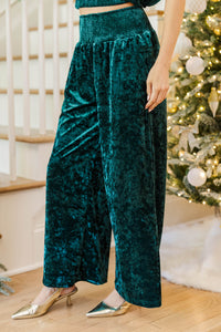 Fine Finish Emerald Velvet Smocked Pants
