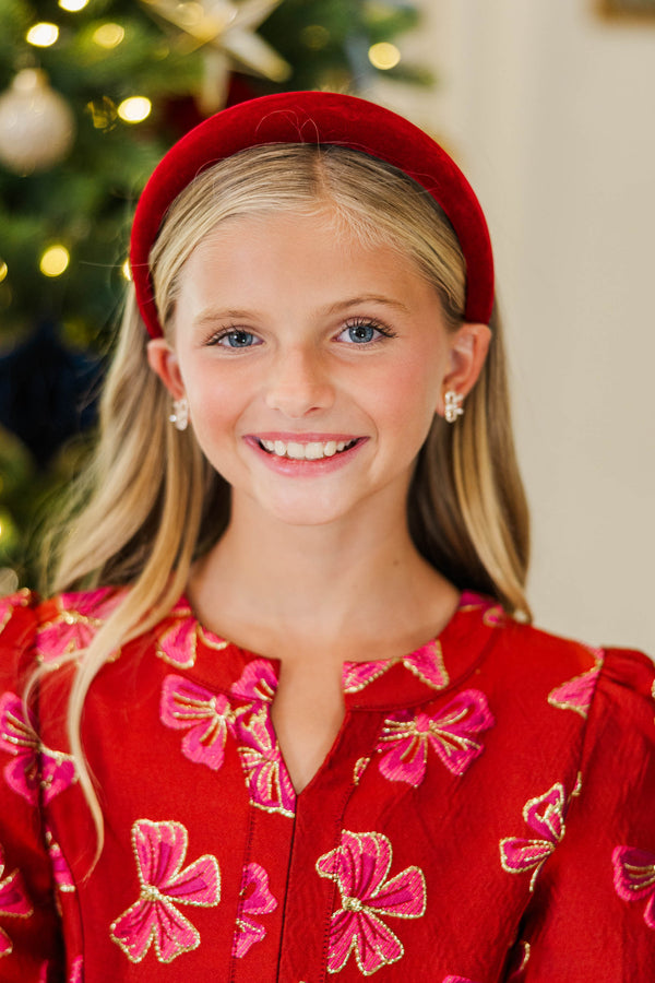 Girls: Simply Styled Red Velvet Headband