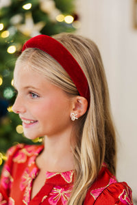 Girls: Simply Styled Red Velvet Headband