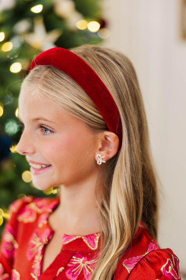 Girls: Simply Styled Red Velvet Headband