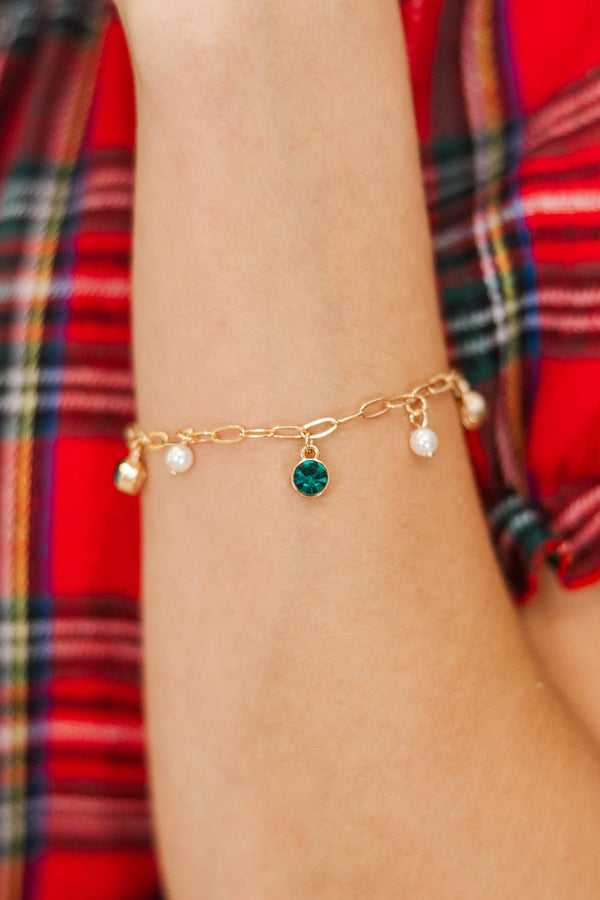 Christmas Keepsake Pearl Charm Bracelet