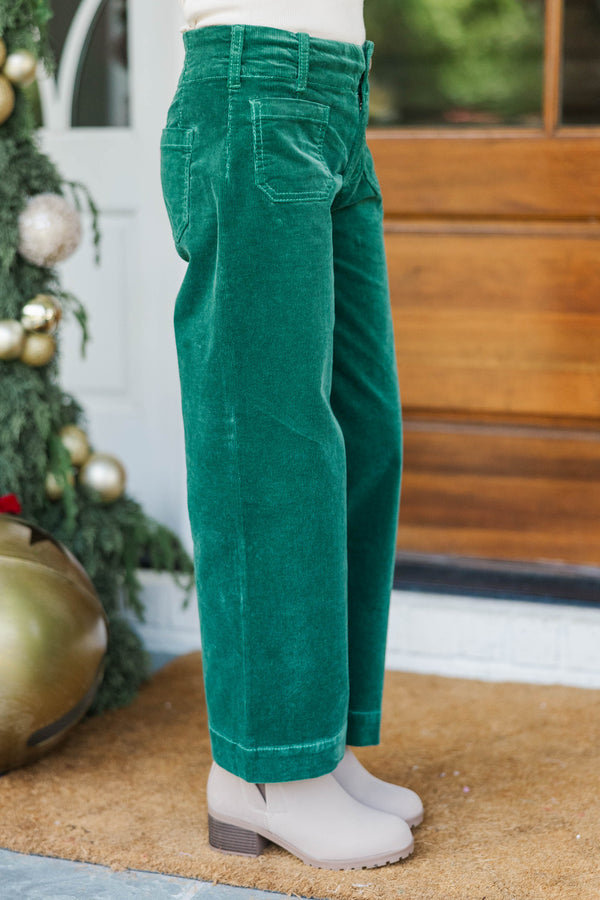 Girls: Big Dreams Emerald Corduroy Wide Leg Jeans