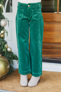 Girls: Big Dreams Emerald Corduroy Wide Leg Jeans