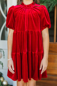 Girls: Merrier Than Ever Red Velvet Dress