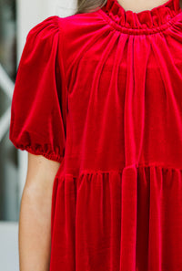 Girls: Merrier Than Ever Red Velvet Dress