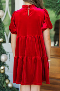 Girls: Merrier Than Ever Red Velvet Dress